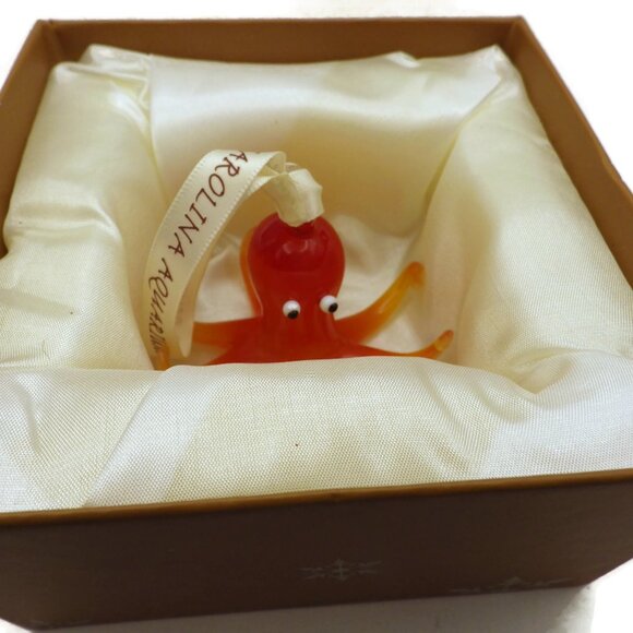 Hand Crafted Glass Octopus Ornament Mint in Box/ North Carolina Aquarium - Picture 7 of 7